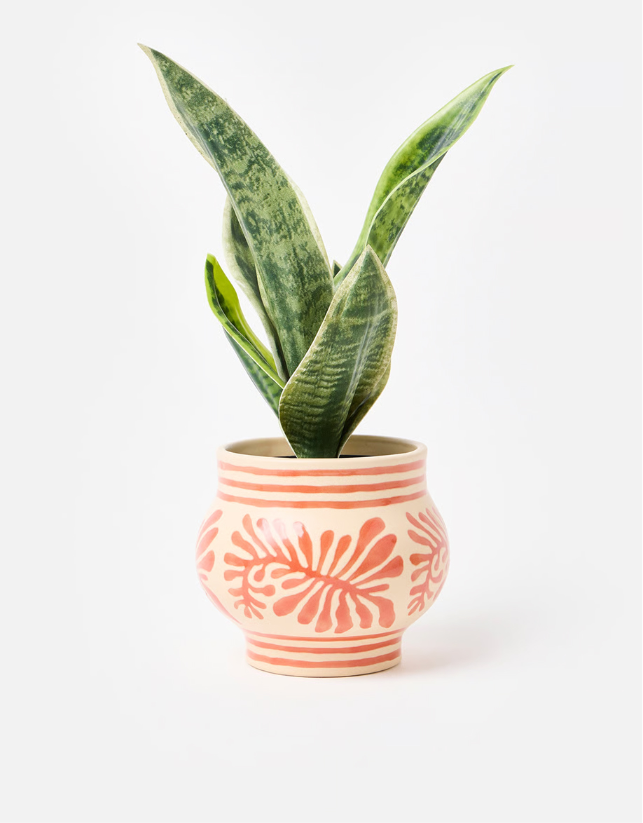 Leaf Red Ceramic Plant Pot